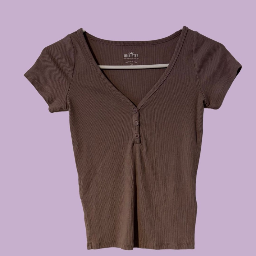 Hollister Cropped Light Purple Shirt Size Small